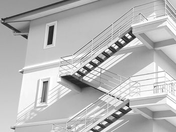 Low angle view of spiral staircase of building