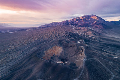 Sunrise in ubehebe crater. death valley, california. beautiful morning colors