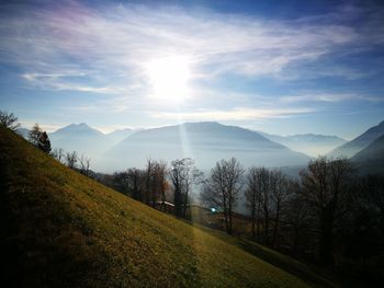 Scenic view of mountains against sky