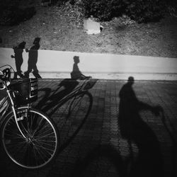 Person riding bicycle on road