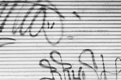 Full frame shot of graffiti on shutter