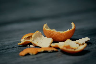 Close-up of orange on table