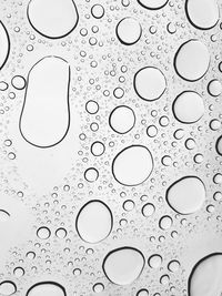 Close-up of water drops on glass