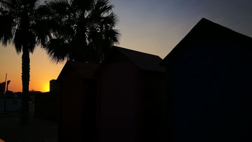 Low angle view of silhouette trees against sky