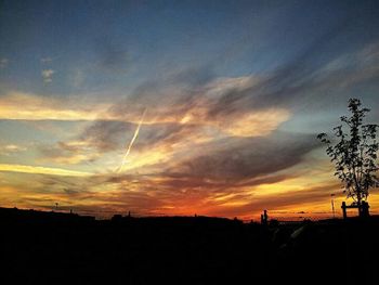 Silhouette of landscape at sunset