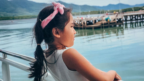 Portrait of girl in swimming pool