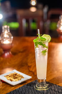 Close-up of drink on table