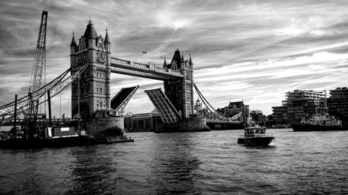 Bridge over river in city