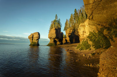 Rock formations in sea