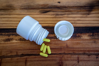 High angle view of cocktail on table