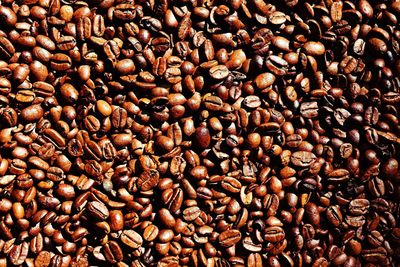 Full frame shot of roasted coffee beans