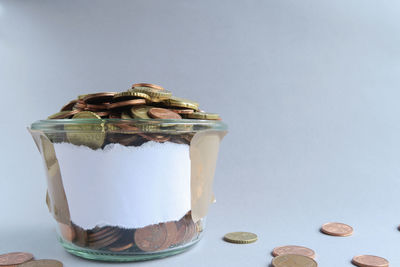 Close-up of glass jar on table