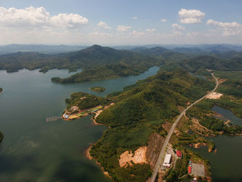 High angle view of landscape against sky