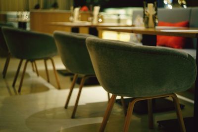 Empty chairs in restaurant