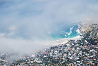 High angle view of residential district