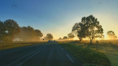 Country road at sunset