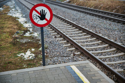 Close-up of railroad track