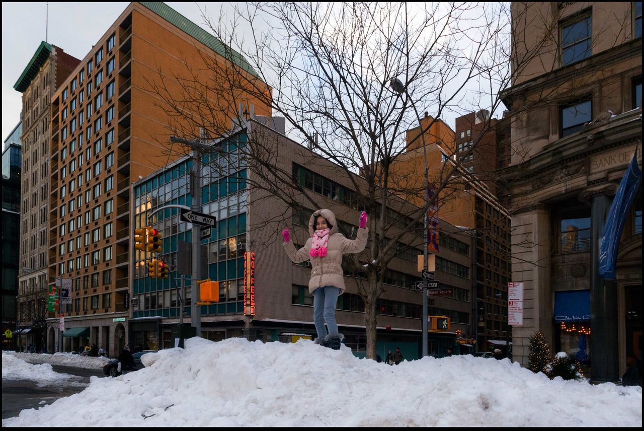 Standing atop plowed pile of Snow