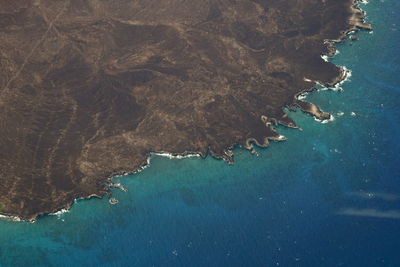 High angle view of bay on beach