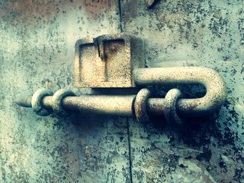 Close-up of rusty metal door