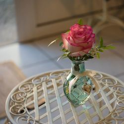 Close-up of rose in vase