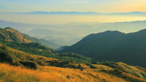 Scenic view of mountains against sky