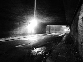 Empty road in tunnel