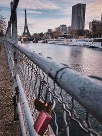 Padlocks on railing
