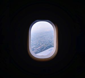 Landscape seen through airplane window