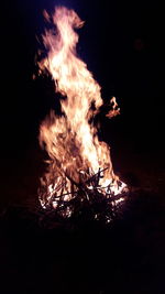 Close-up of bonfire at night