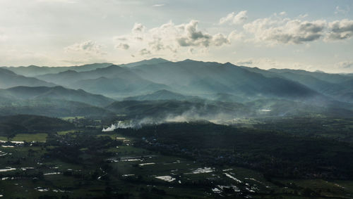 Scenic view of mountains against sky