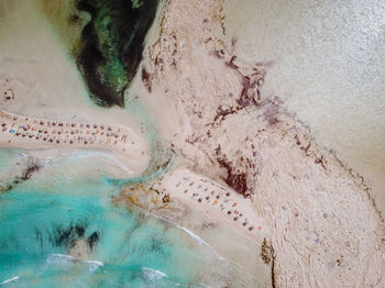 High angle view of surf on beach