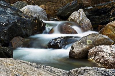 Scenic view of waterfall