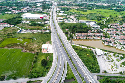 High angle view of cityscape