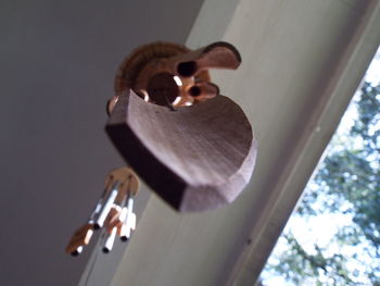 Close-up of wooden wind chime