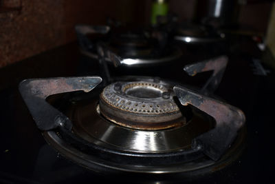 Close-up of old machine part