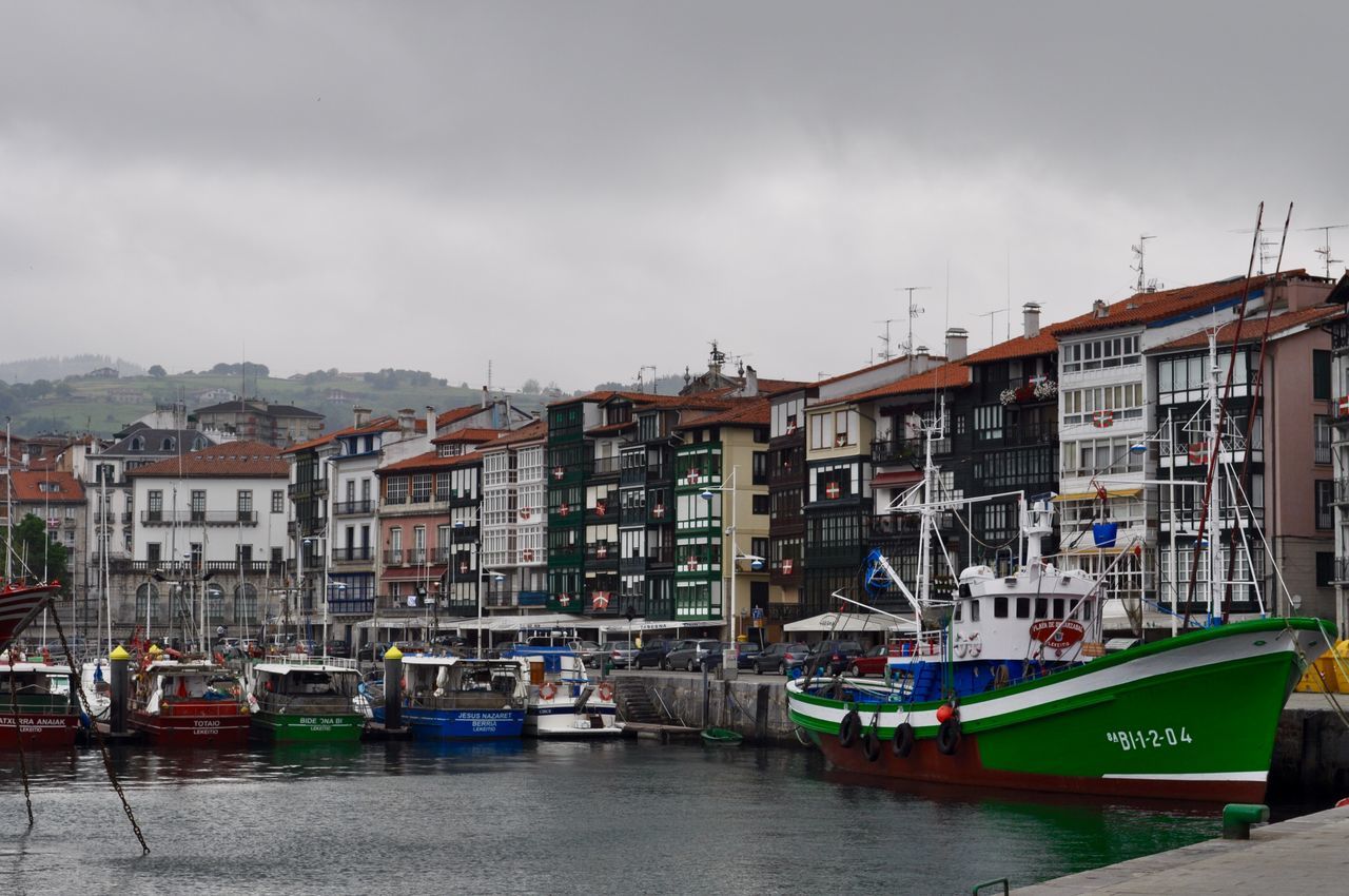 building exterior, architecture, nautical vessel, water, built structure, transportation, mode of transportation, sky, cloud - sky, city, building, waterfront, residential district, nature, moored, day, river, no people, outdoors, fishing boat, port