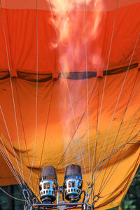 View of hot air balloons at amusement park