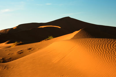 Sand dunes in a desert