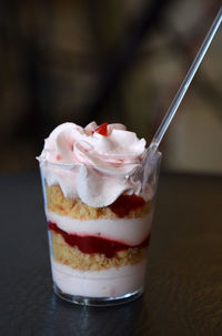 Close-up of ice cream in container