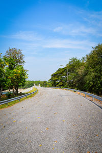 Road amidst trees against sky