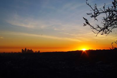 Scenic view of sunset over landscape