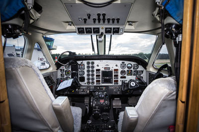 Cockpit of airplane