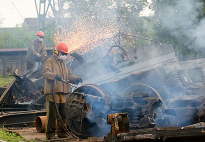 Workers working at workshop