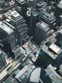 Aerial view of modern buildings in city