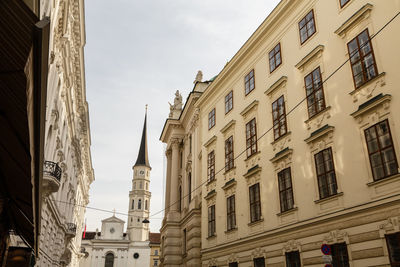 Low angle view of buildings in city