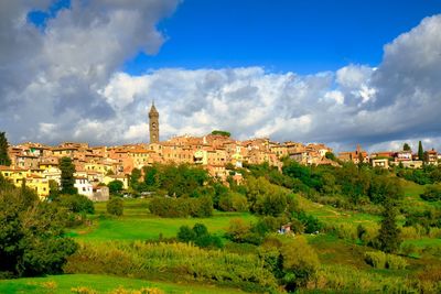 View of castle against cloudy sky
