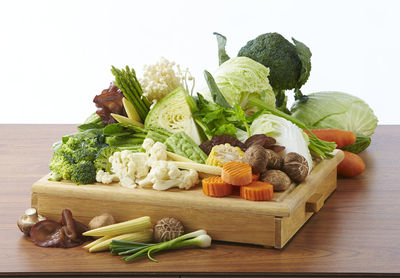 Close-up of vegetables on cutting board