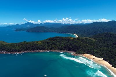 Panoramic view of bay of paraty in the sunny day, rio de janeiro, brazil