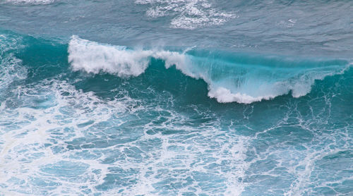 High angle view of wave in sea